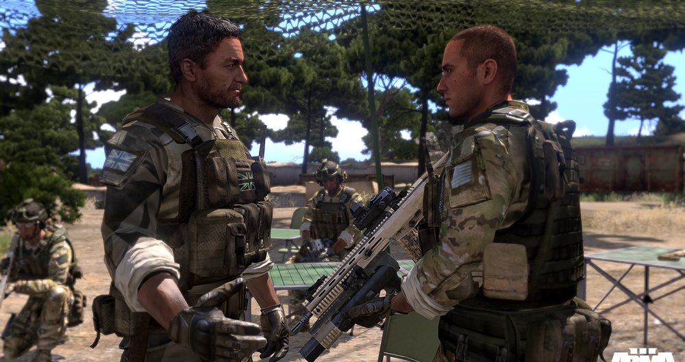 Arma 3 fireteam briefing together