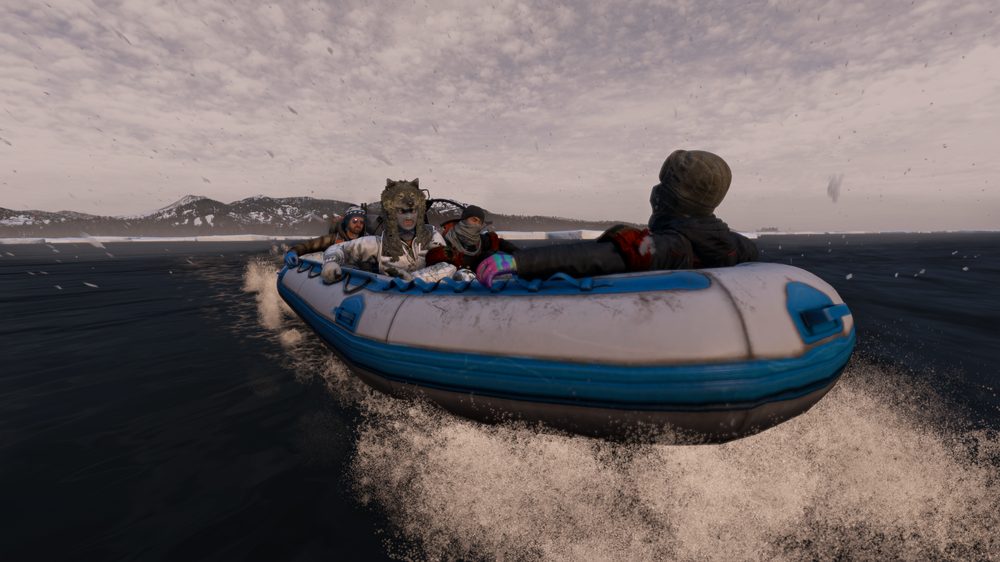 DayZ crew crossing water together